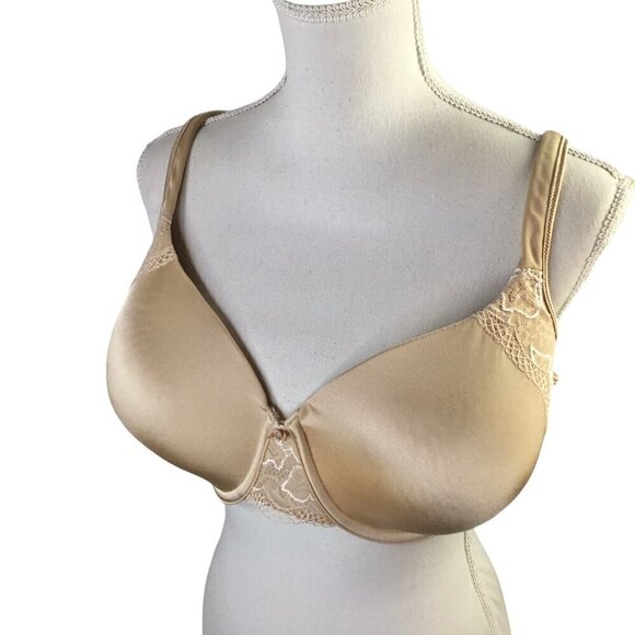 Bali One Smooth You Full Coverage Bra Side Support 3547 42D Nude Beige Underwire - Picture 1 of 7